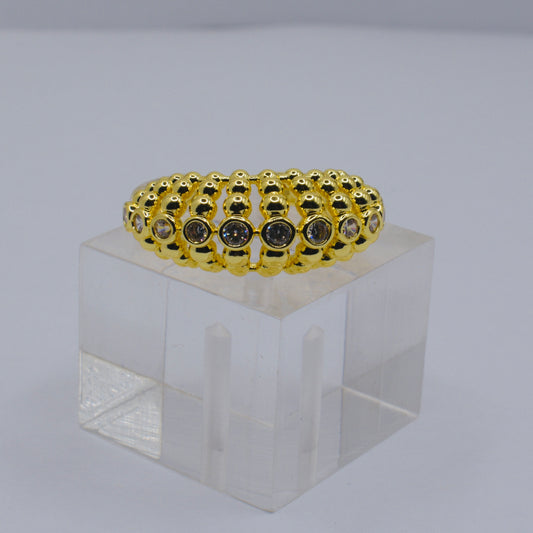 Beaded Bubble Geometric Ring