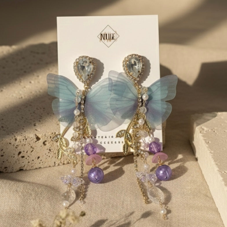Ethereal Butterfly Drop Earrings