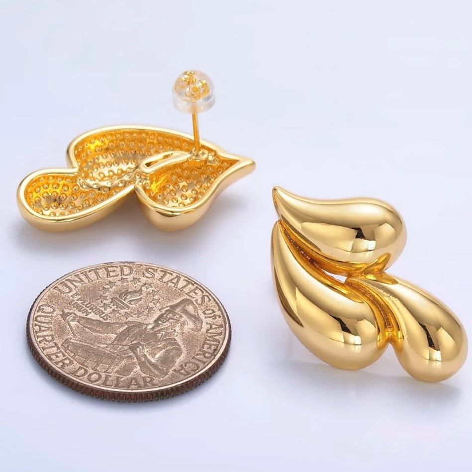 Silver Triple Teardrop Stud Earrings