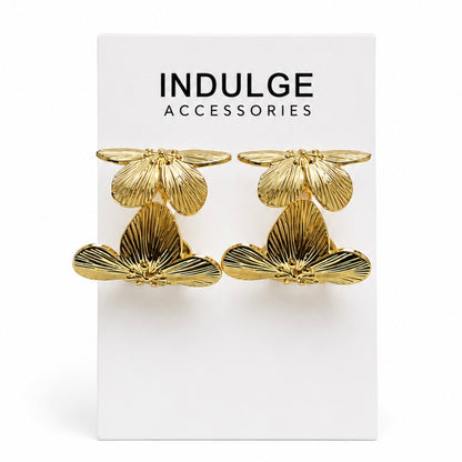 Flower Cuff Hoop Earrings