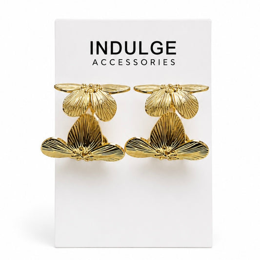 Flower Cuff Hoop Earrings