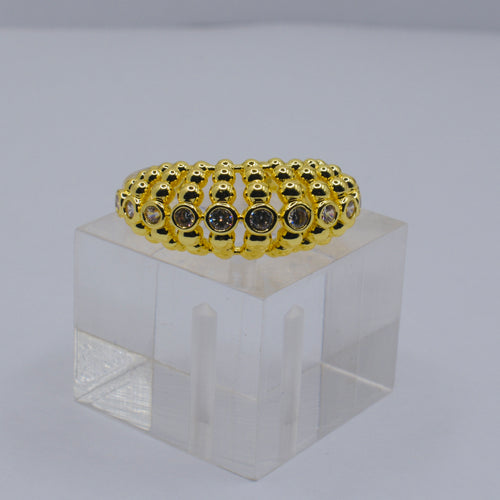 Beaded Bubble Geometric Ring
