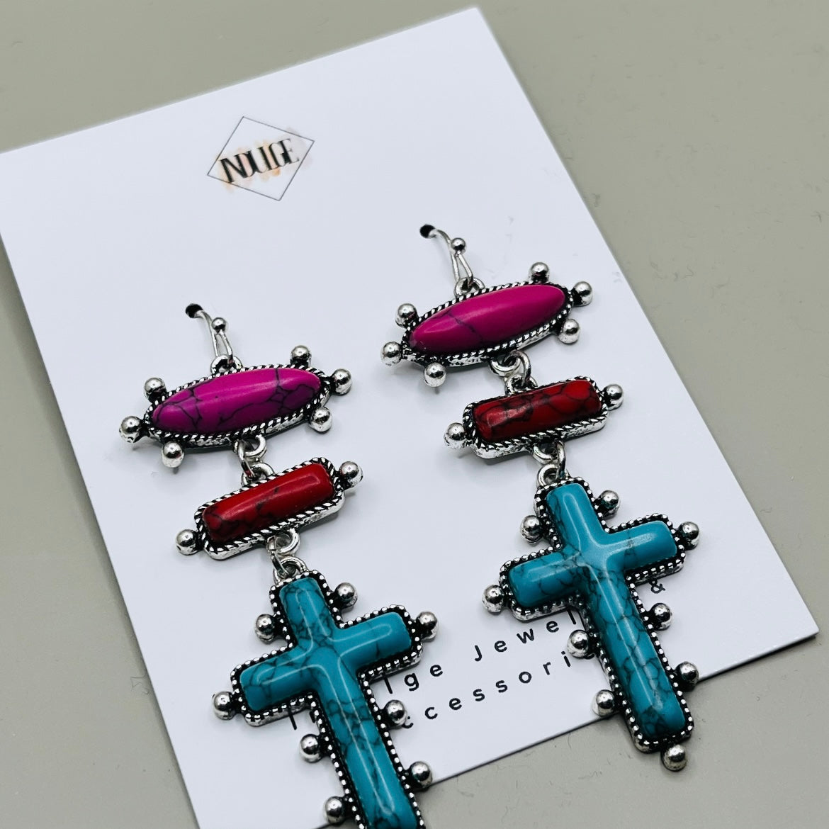 Boho Cross Statement Earrings