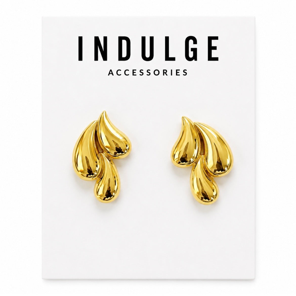 Triple Teardrop Stud Earrings