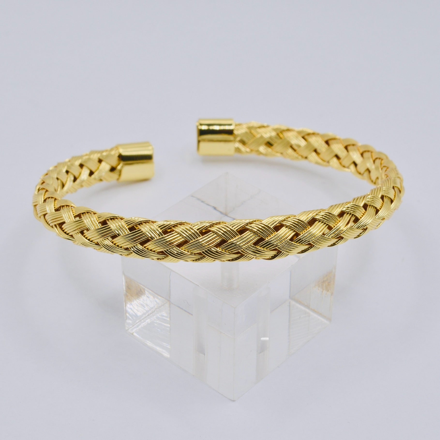 Braided Woven Round Cuff Bangle