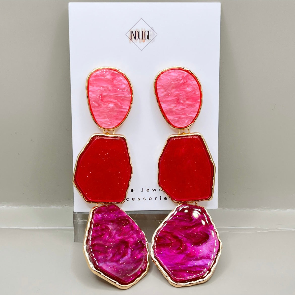 Rosé Mirage Statement Earrings