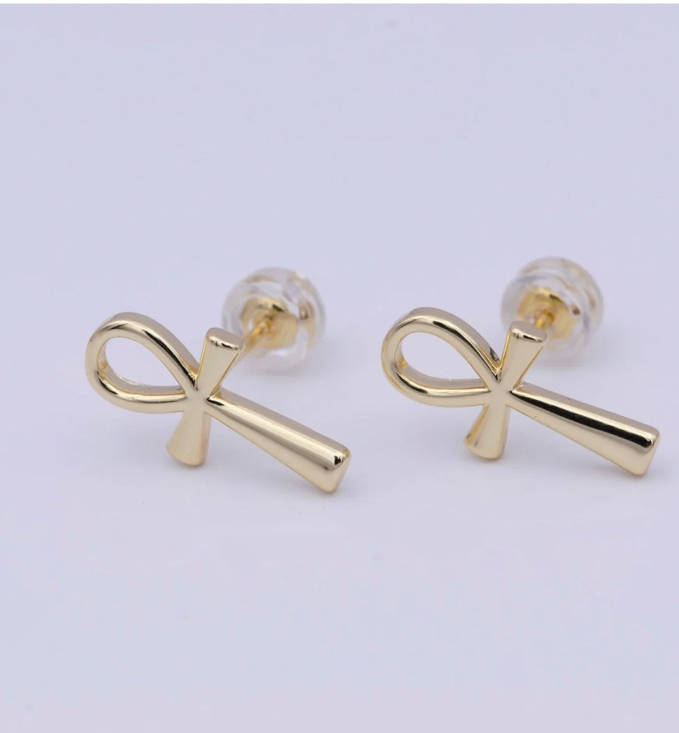 Ankh Stud Earrings