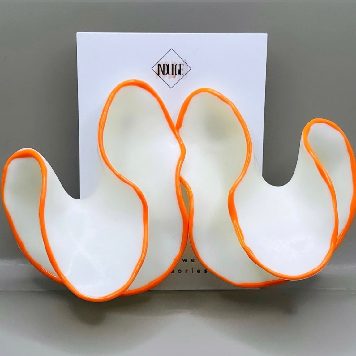 Orange Wave Statement Earrings