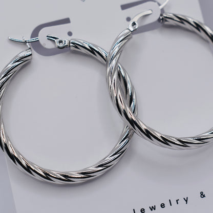 Twisted Textured Hoop