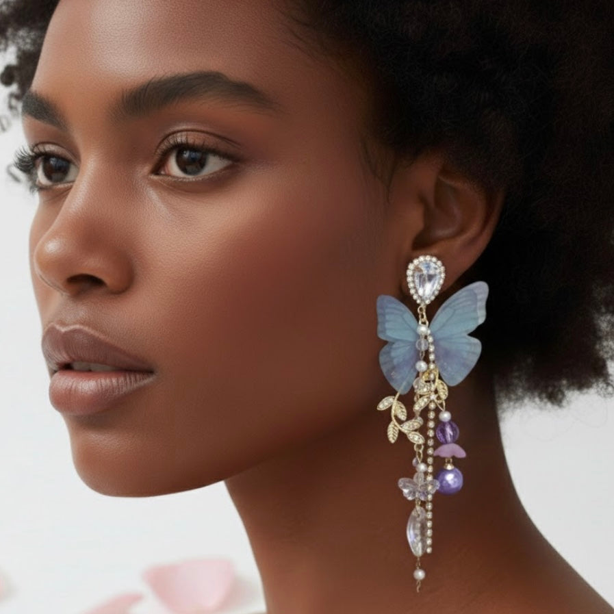 Ethereal Butterfly Drop Earrings