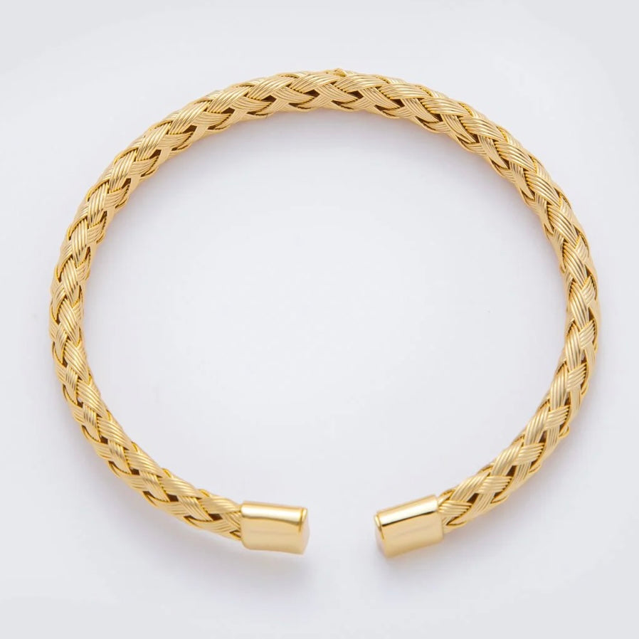 Braided Woven Round Cuff Bangle