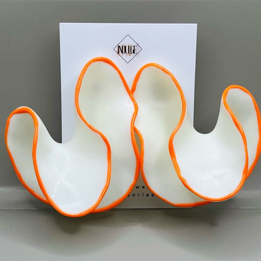 Orange Wave Statement Earrings