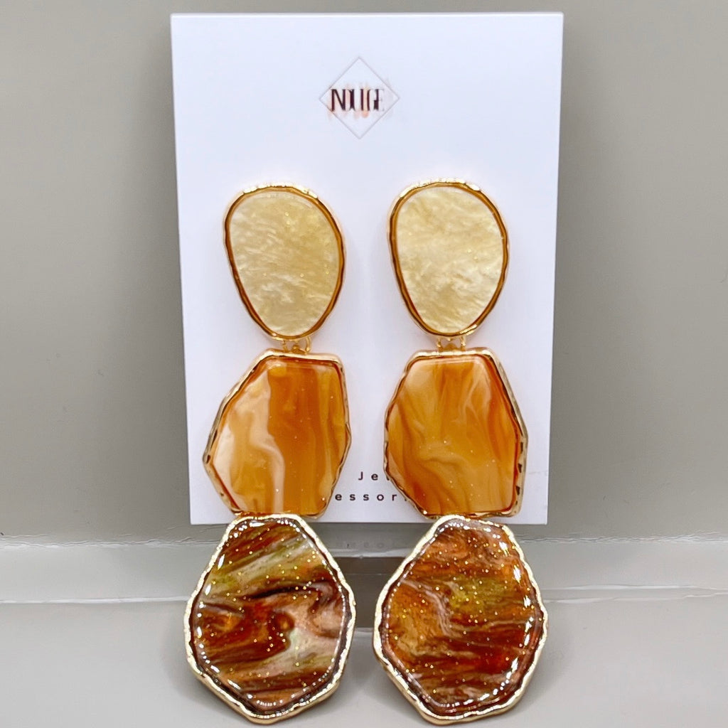 Amber Earth Statement Earrings