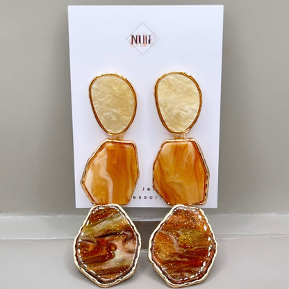 Amber Earth Drop Earrings