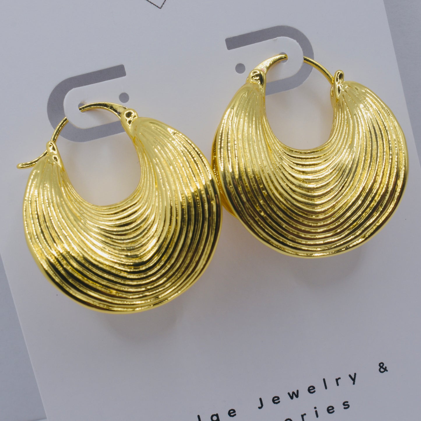 Textured Curved Latch Hoop Earrings