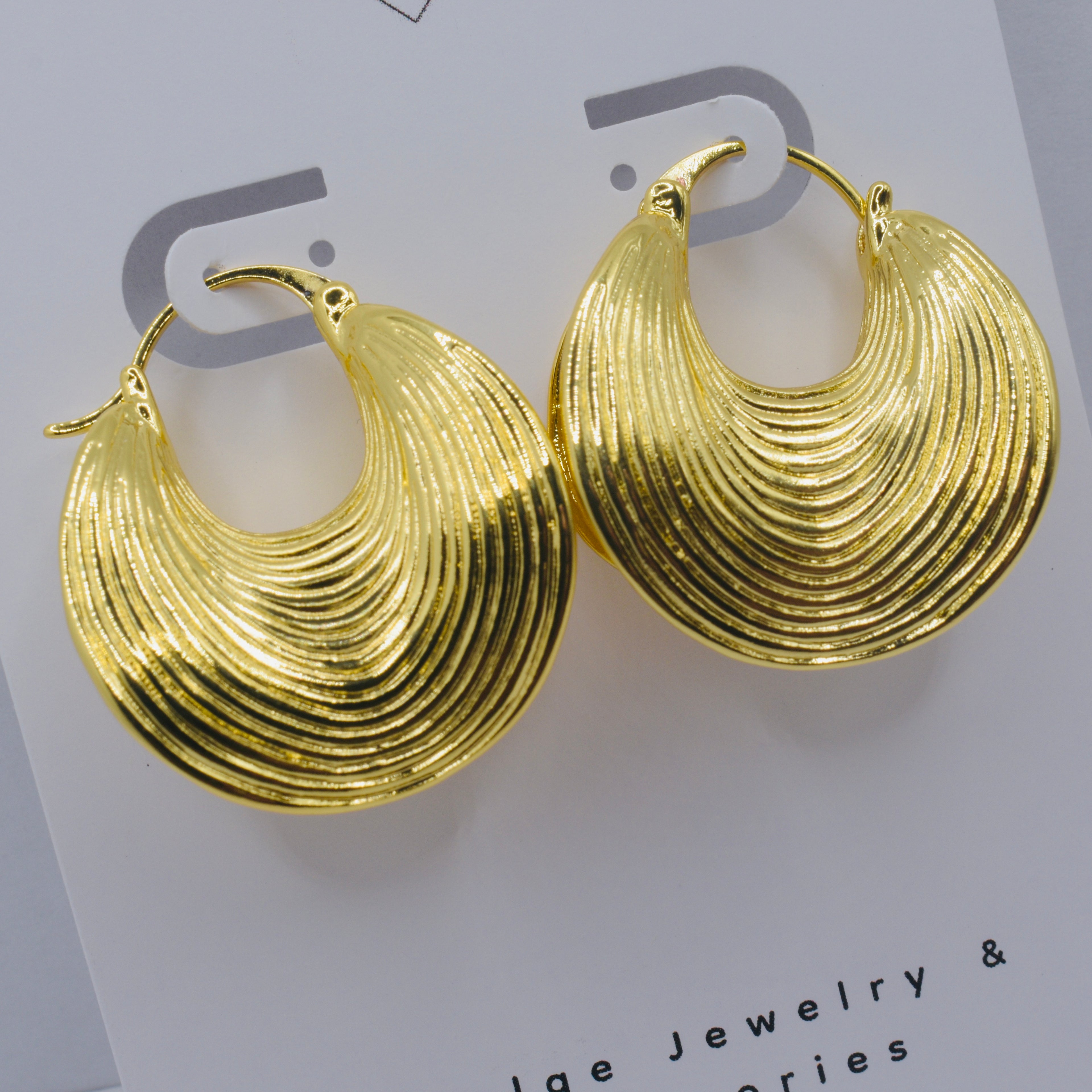 Textured Curved Latch Hoop Earrings