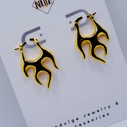 Flame Hoop Earrings