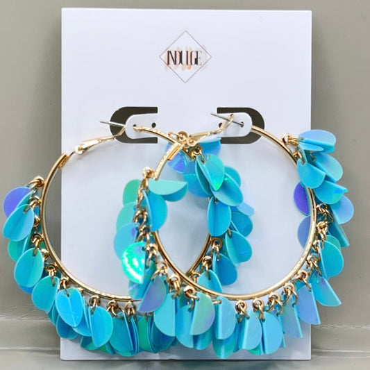 Island Escape Hoop Earrings | Blue