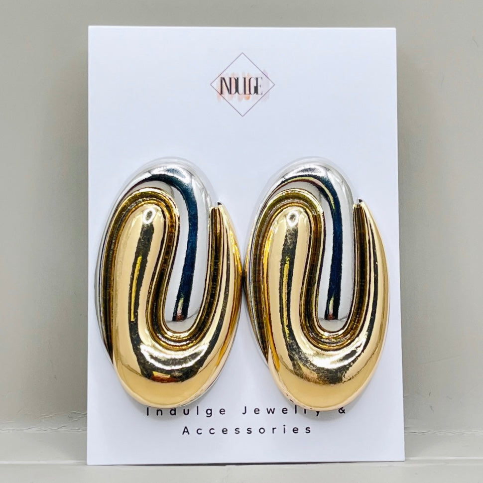 Luxe Twist Two-Tone Studs