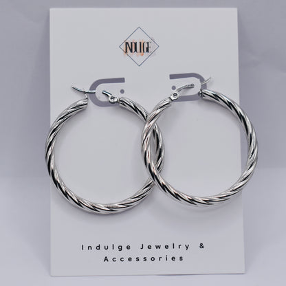 Twisted Textured Hoop