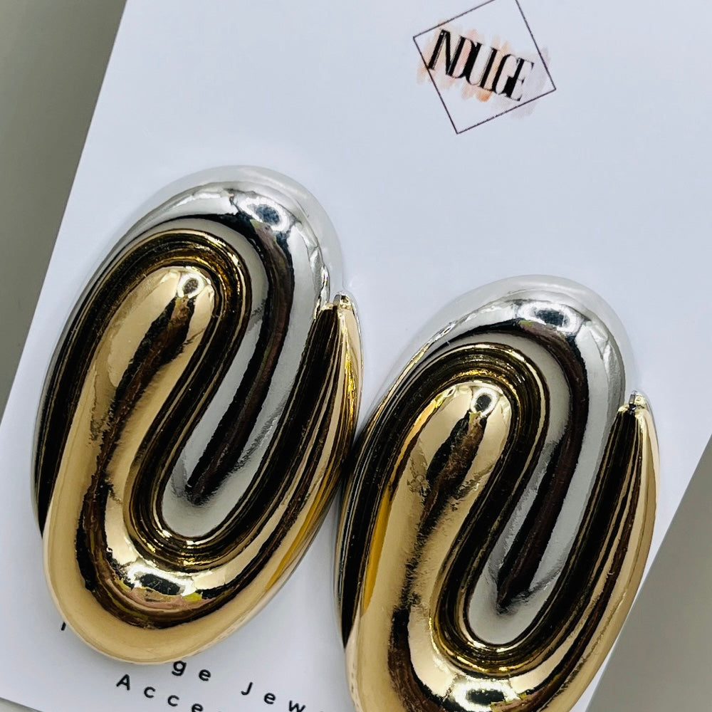 Luxe Twist Two-Tone Studs