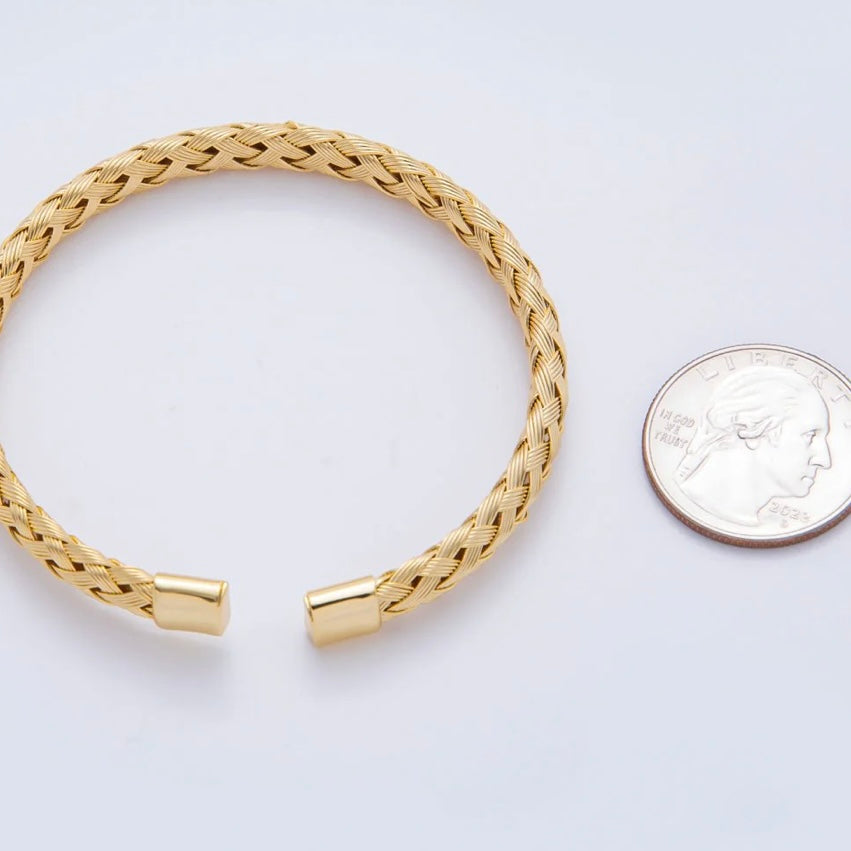 Braided Woven Round Cuff Bangle