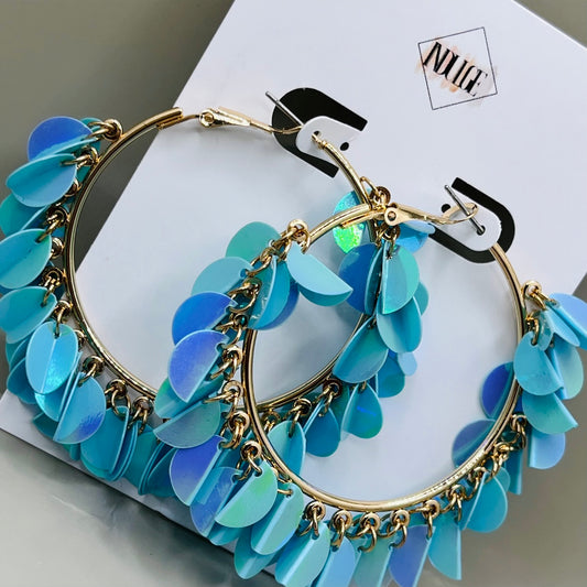 Island Escape Hoop Earrings | Blue