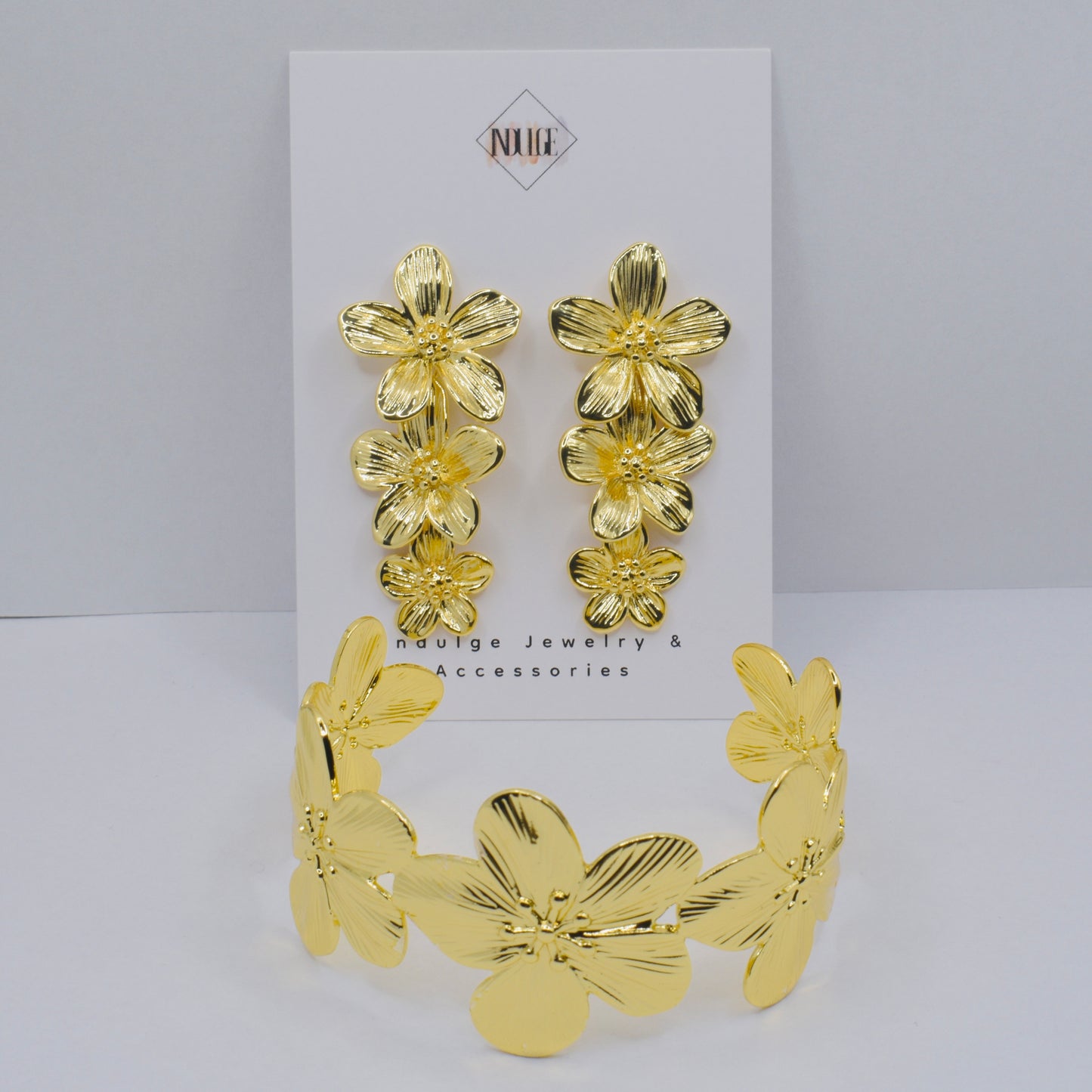 Earrings + Matching Cuff Bracelet