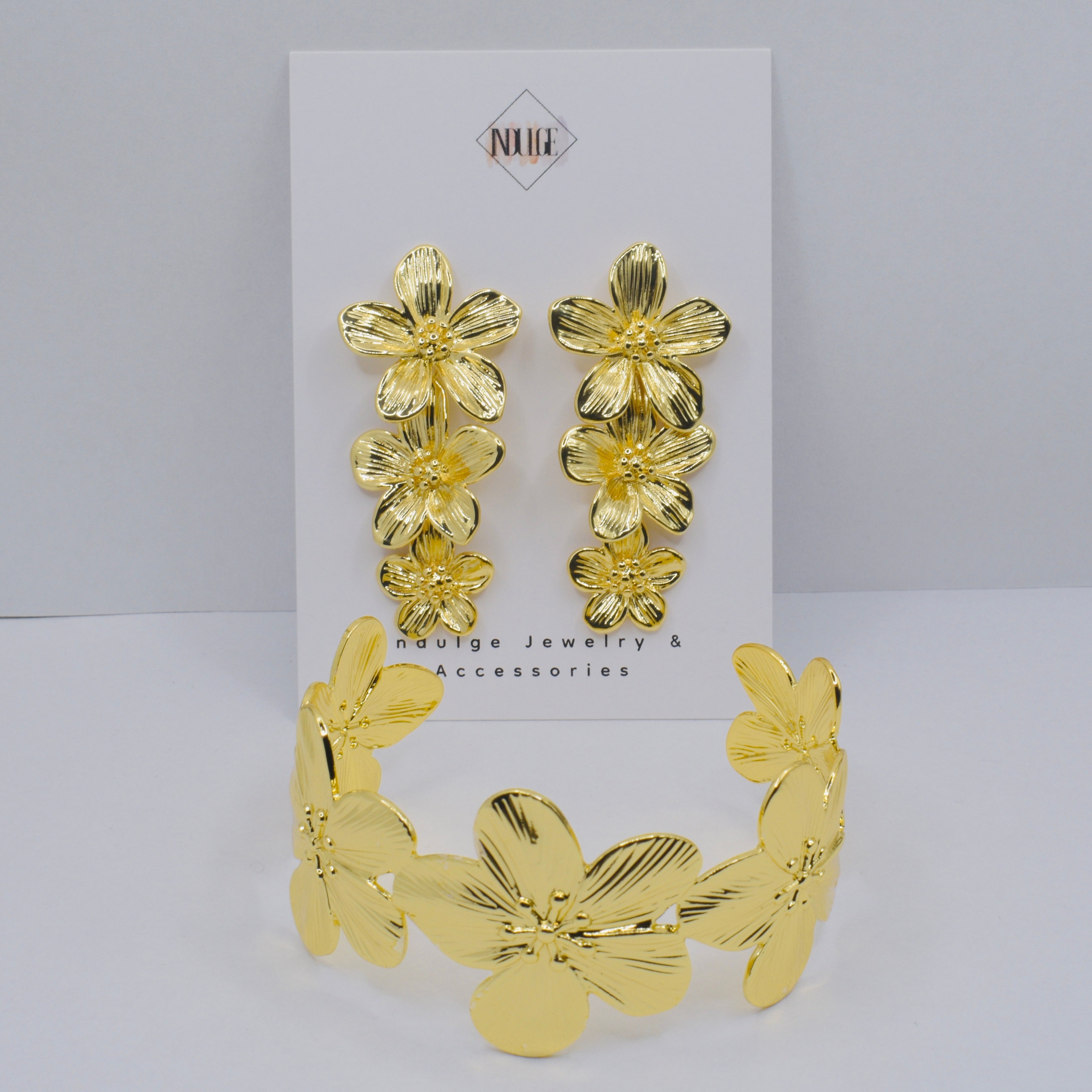 Earrings + Matching Cuff Bracelet