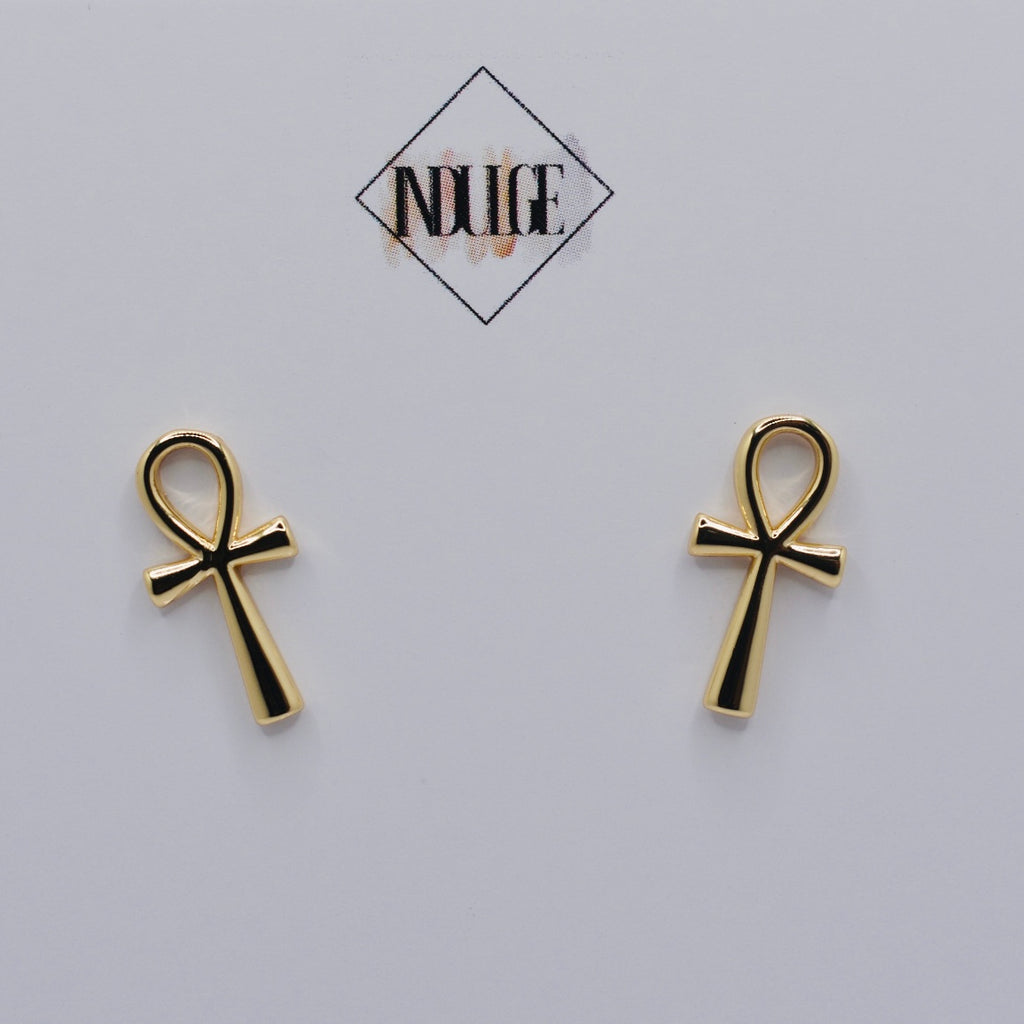 Ankh Stud Earrings
