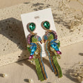 Tropical Glam Parrot Statement Earrings