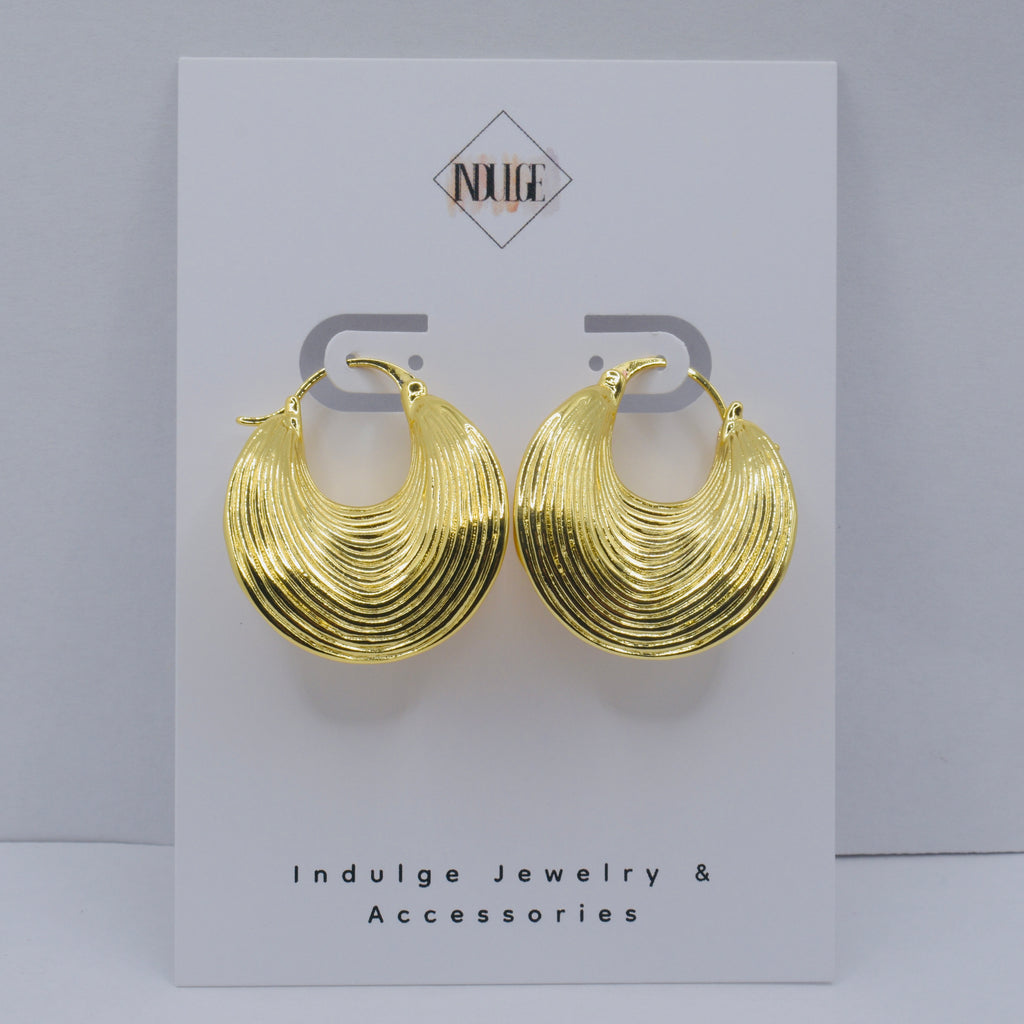 Textured Curved Latch Hoop Earrings