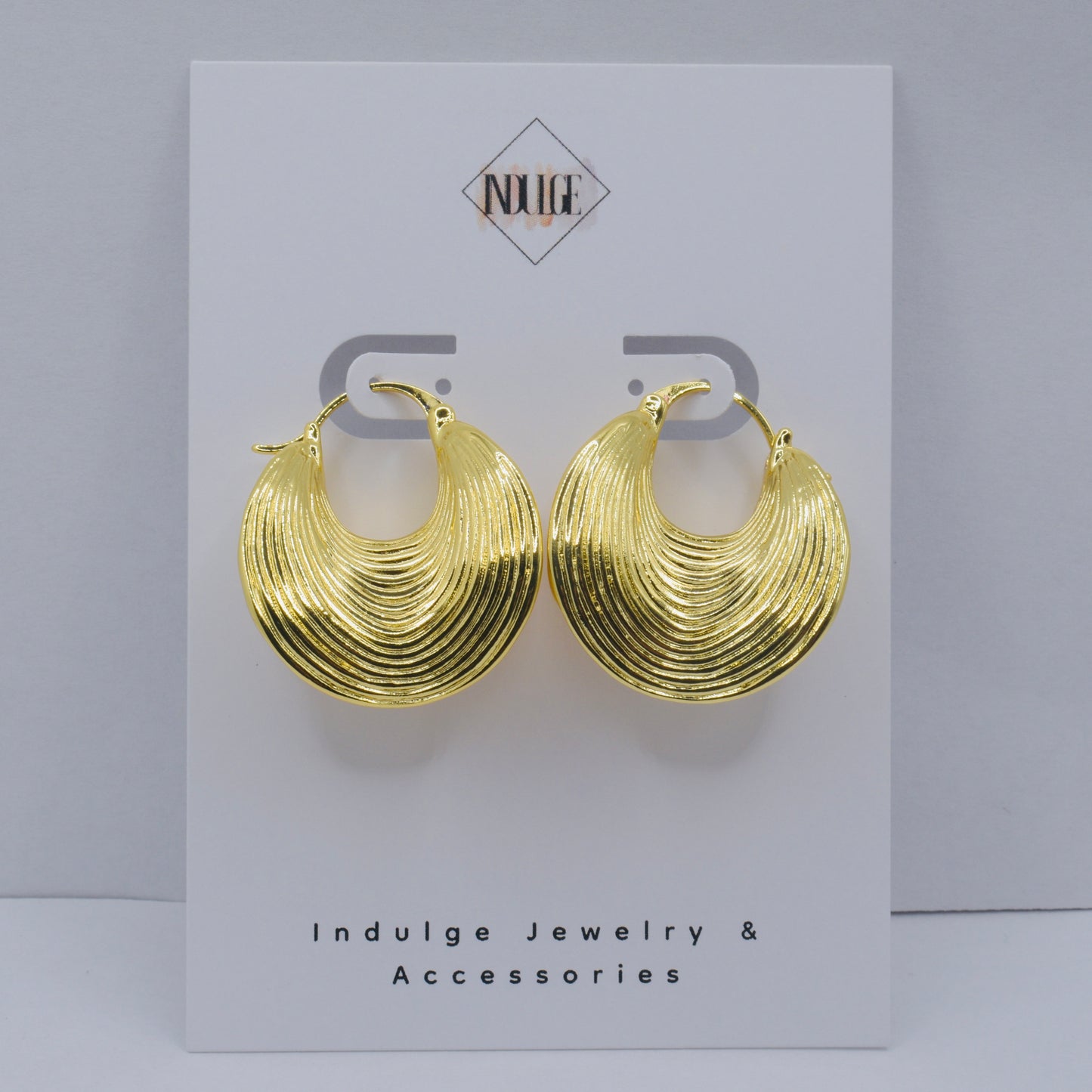 Textured Curved Latch Hoop Earrings