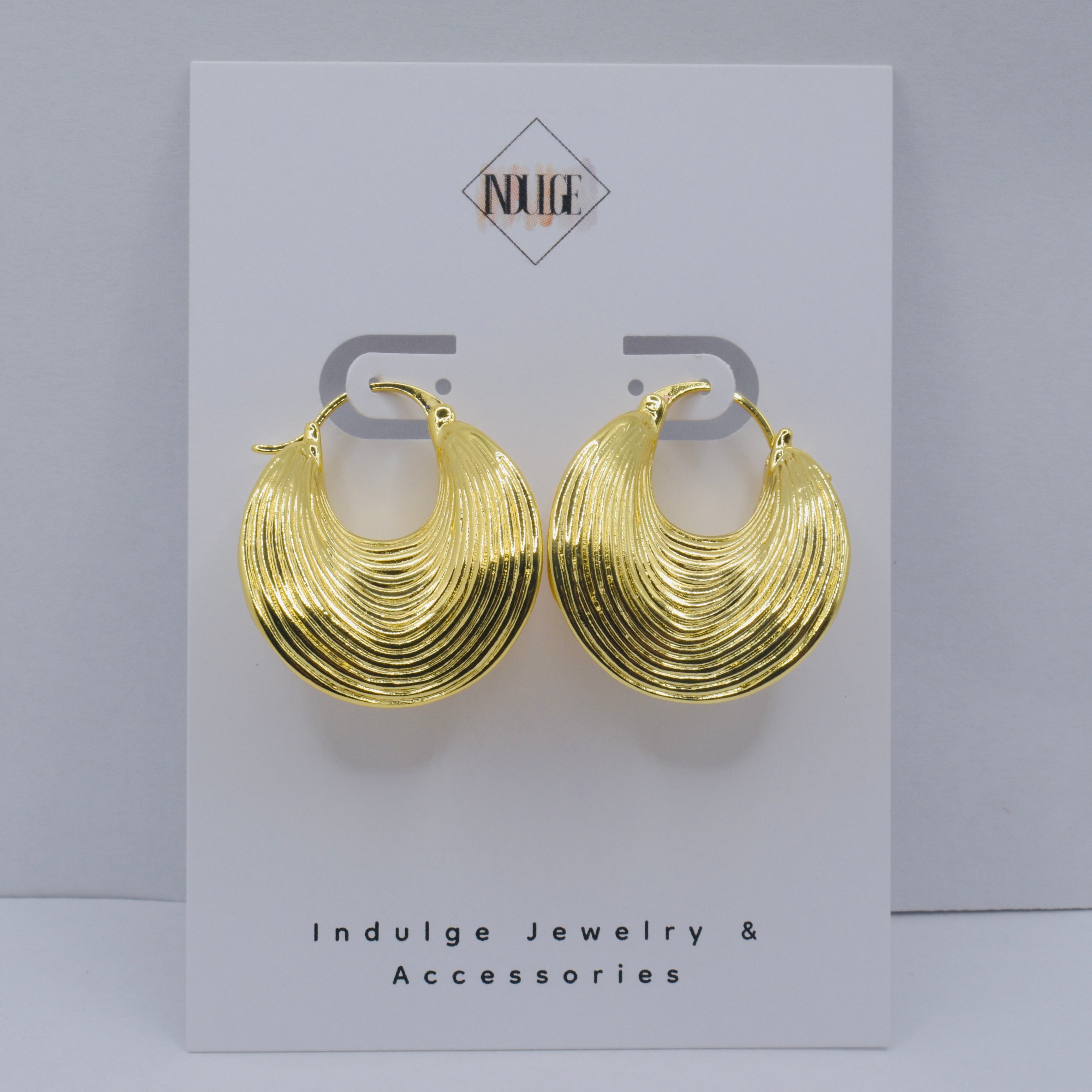 Textured Curved Latch Hoop Earrings