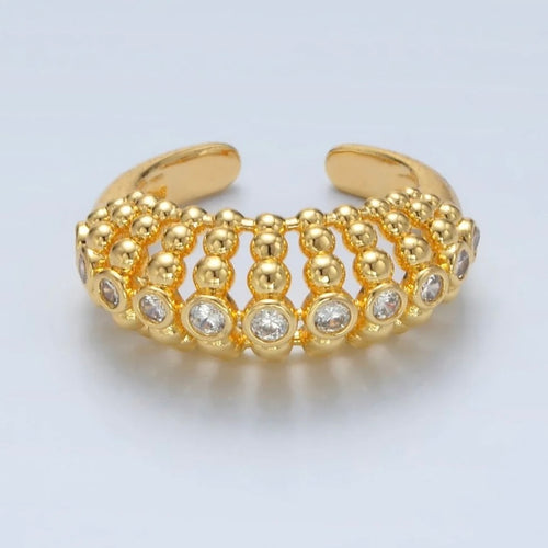 Beaded Bubble Geometric Ring