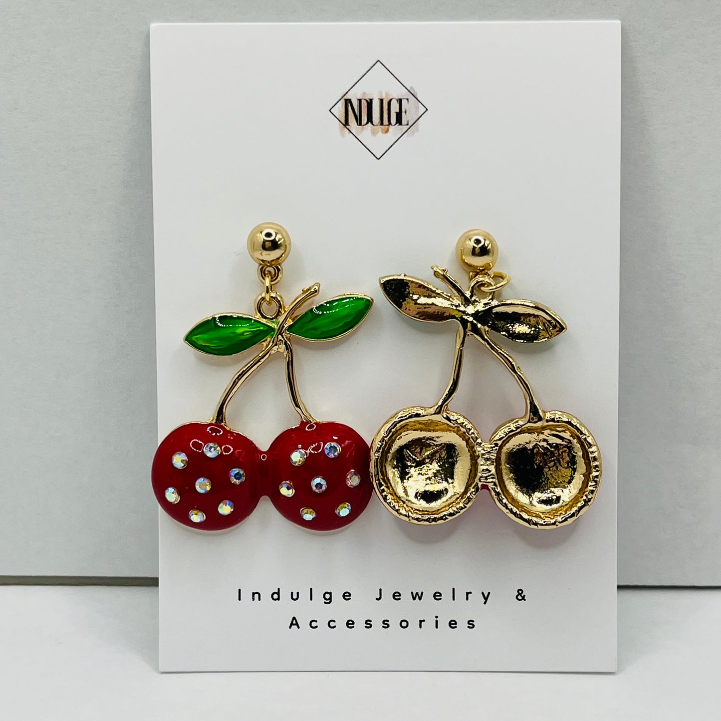 Cherry Crystal Drop Earrings