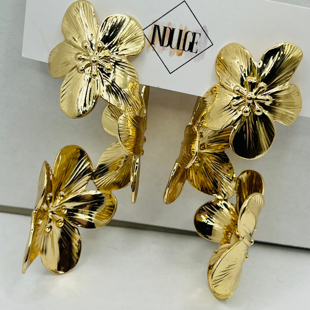 Golden Garden Hoop Earrings