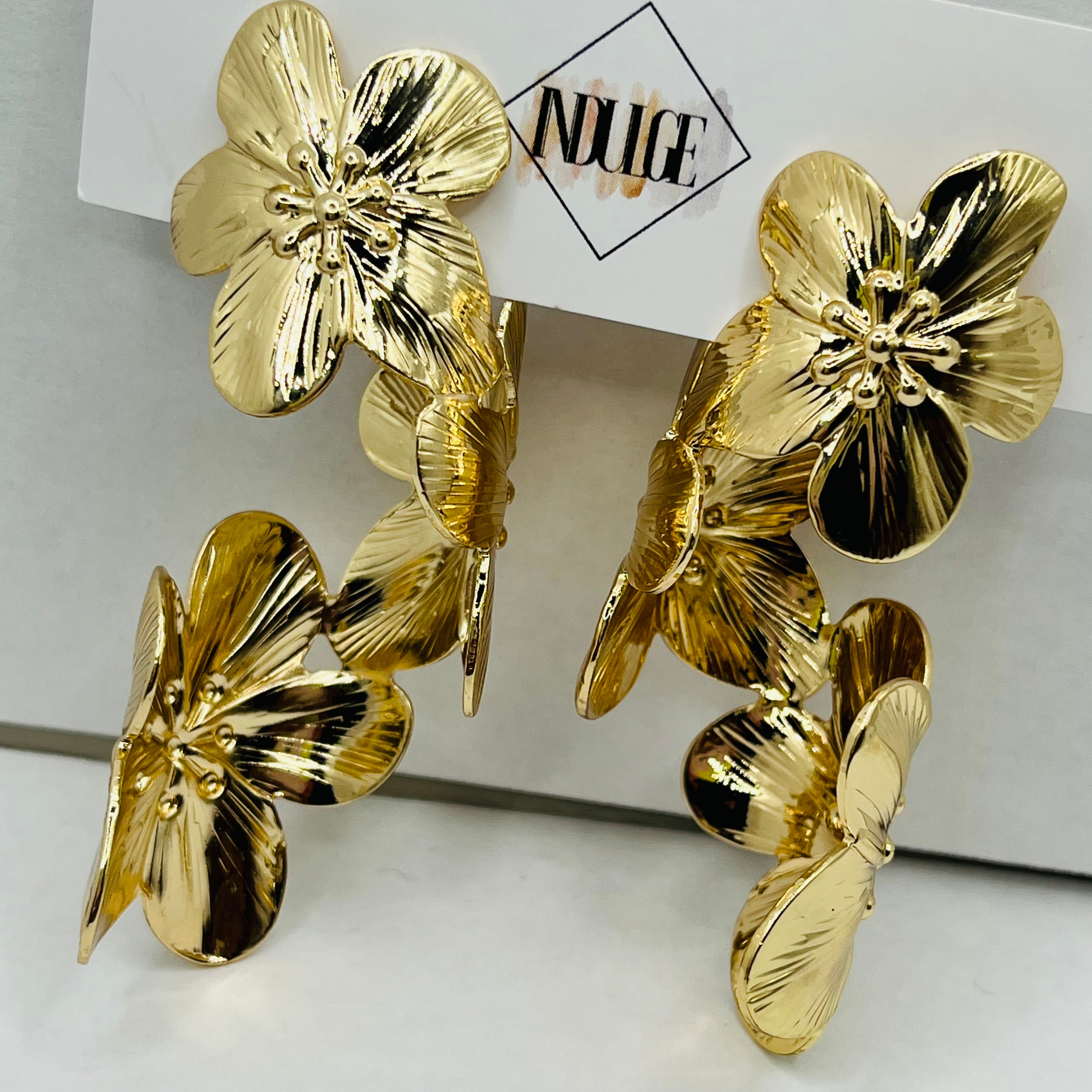 Golden Garden Hoop Earrings