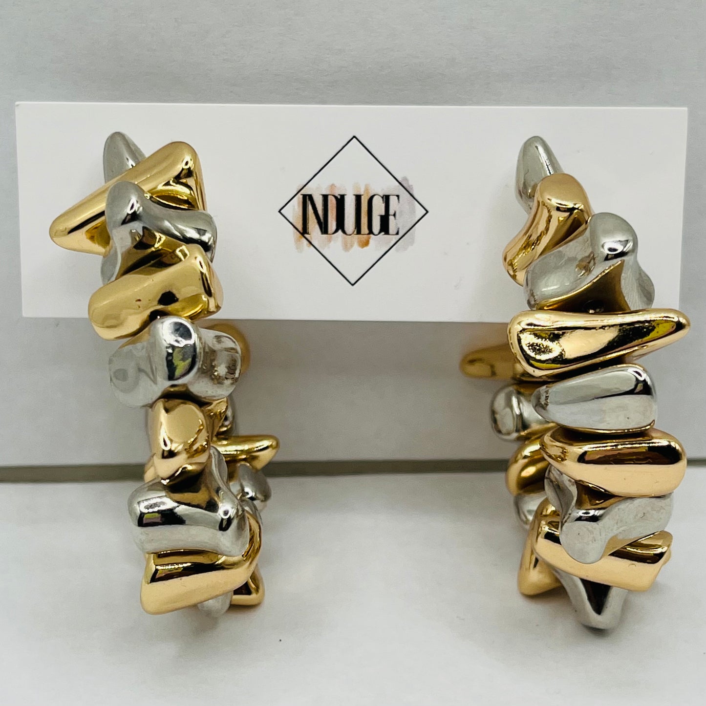 Pebble Metal Mixed Hoop Earrings