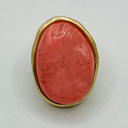 Bold Coral Statement Ring
