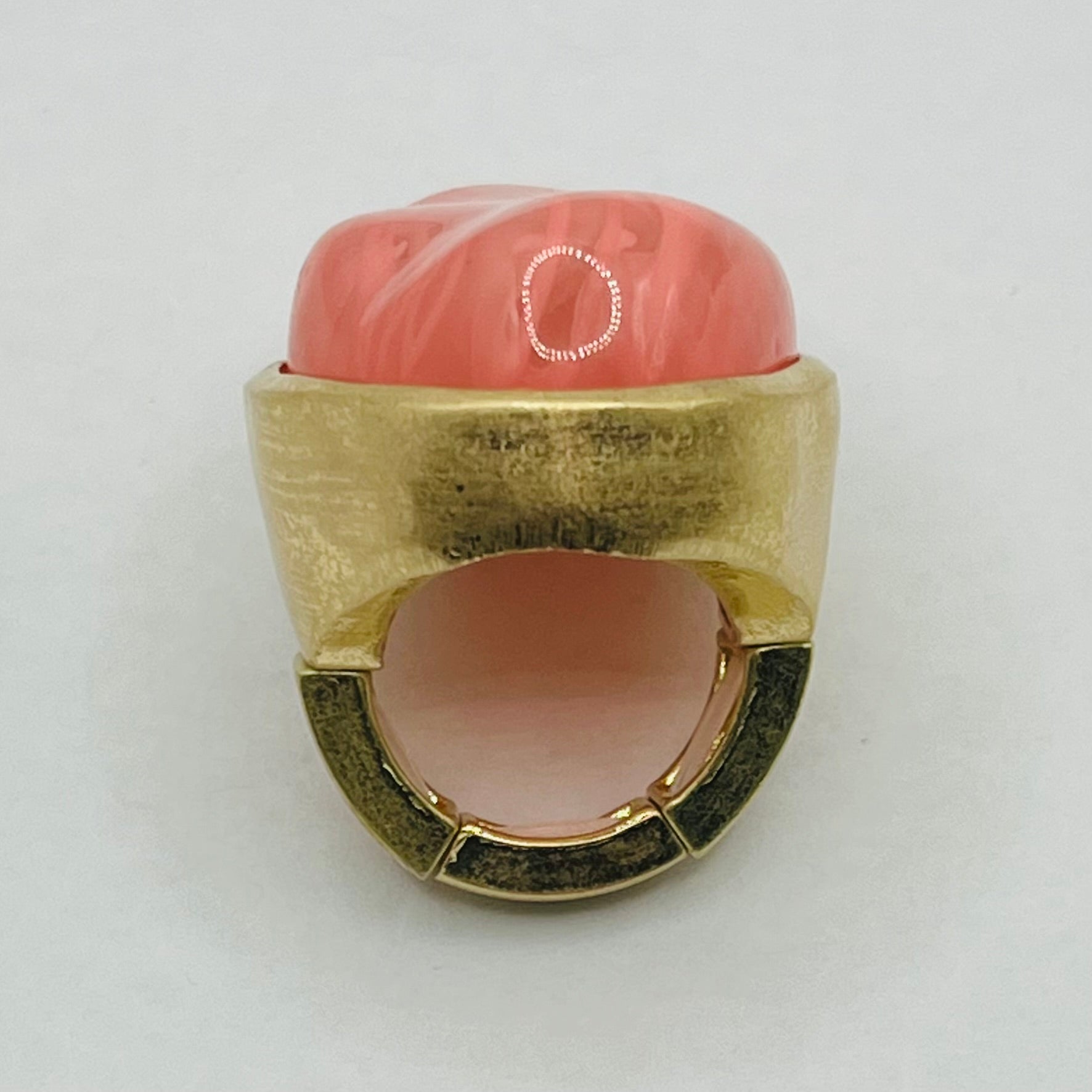 Bold Coral Statement Ring