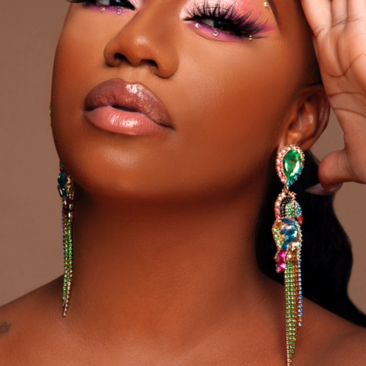 Tropical Glam Parrot Statement Earrings