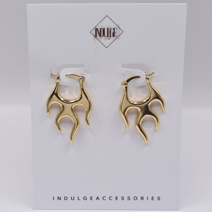 Fire Abstract French Lock Latch Earring