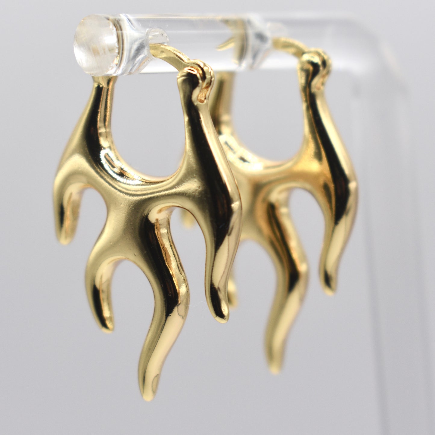 Fire Abstract French Lock Latch Earring