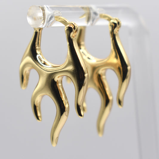 Fire Abstract French Lock Latch Earring